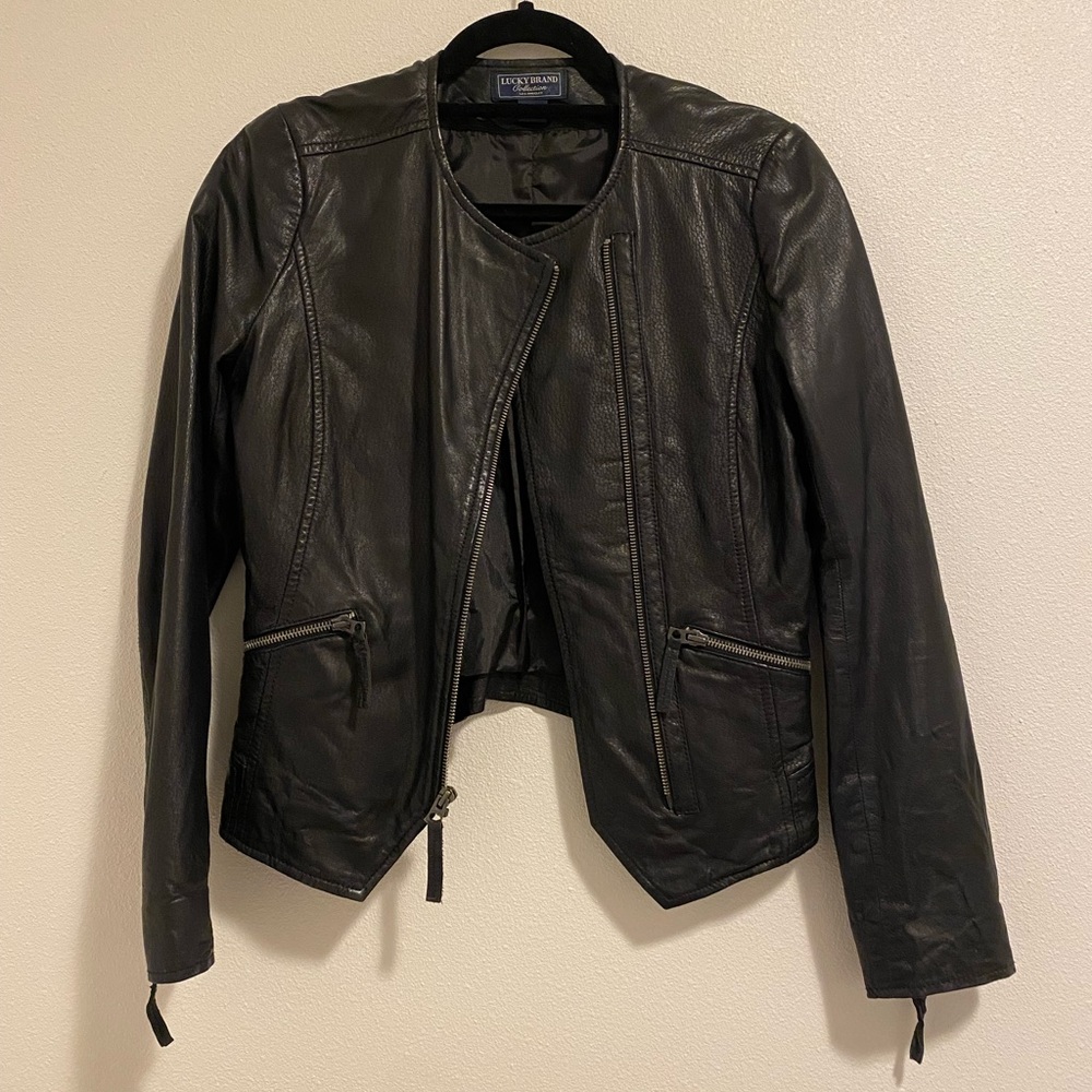 Lucky brand black leather Jacket
